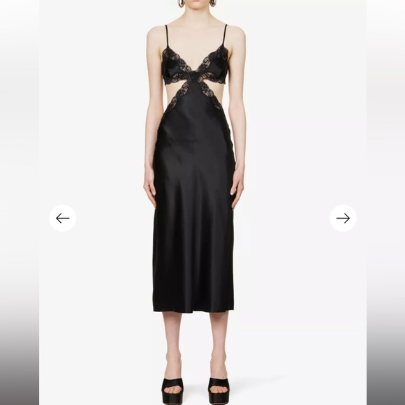 ALEXANDER WANG Lace-embellished cut-out silk midi dress NWT - Picture 8 of 11